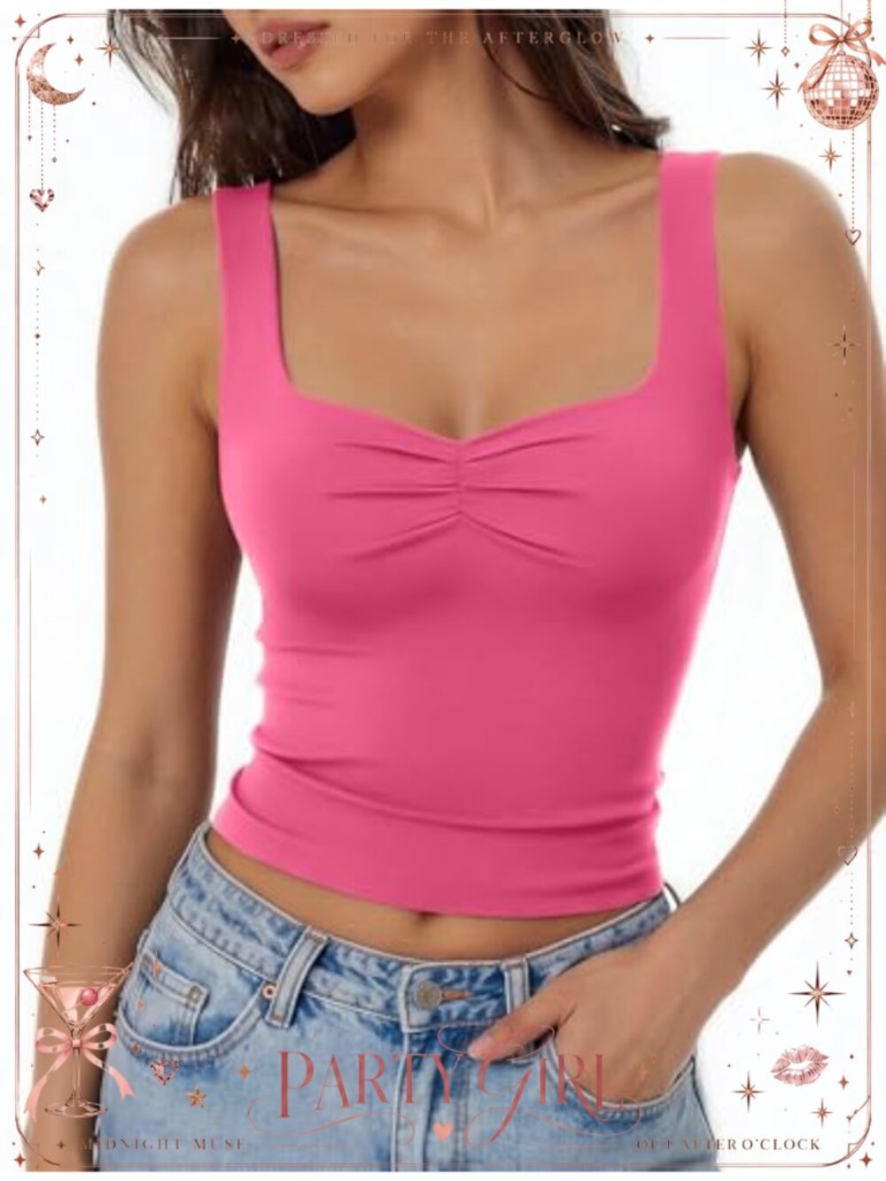 Avidlove Sexy Backless Sweetheart Neck Ruched Slim Fit Crop Tank Top Y2K